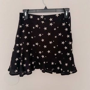 Nasty Gal Mini Skirt Black with White Stars Size 4
